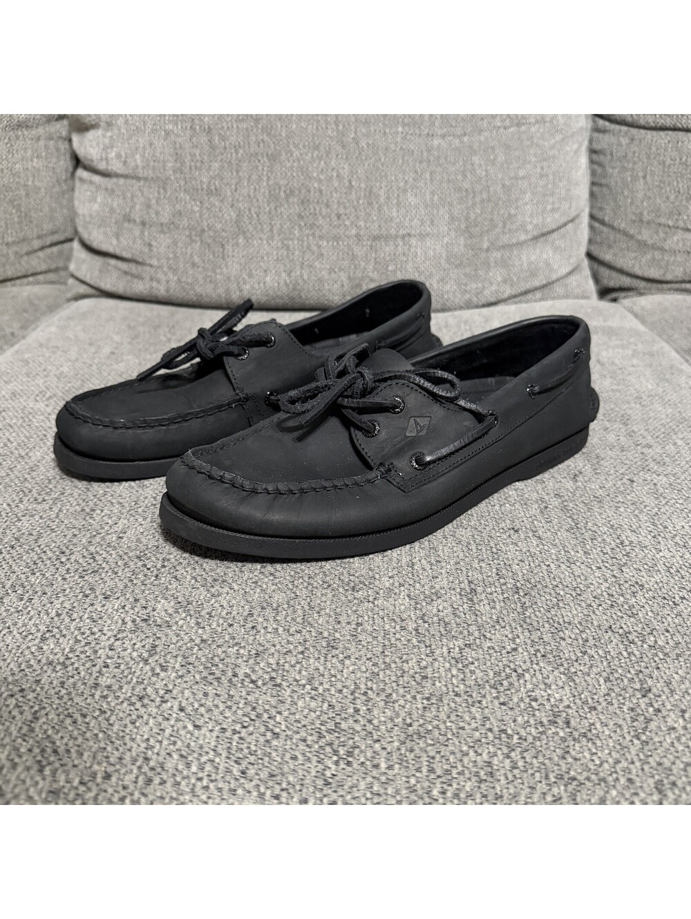 Sperry AO 2 Eye Shoes Mens Size 9.5 Black Nubuck Boat Slip Resistant Casual